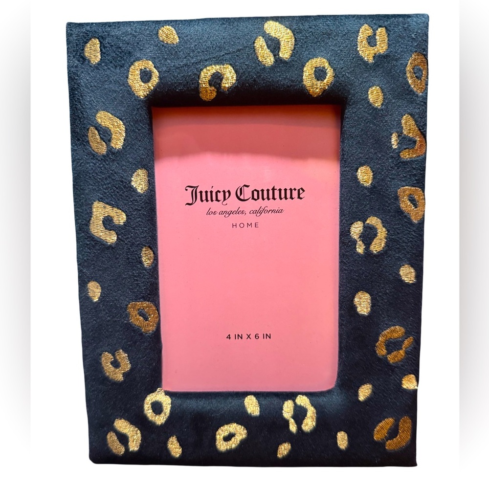 Juicy Couture Los Angeles NWT Pink Black Gold & Silver Velour Picture Frame Trio - Picture 4 of 7